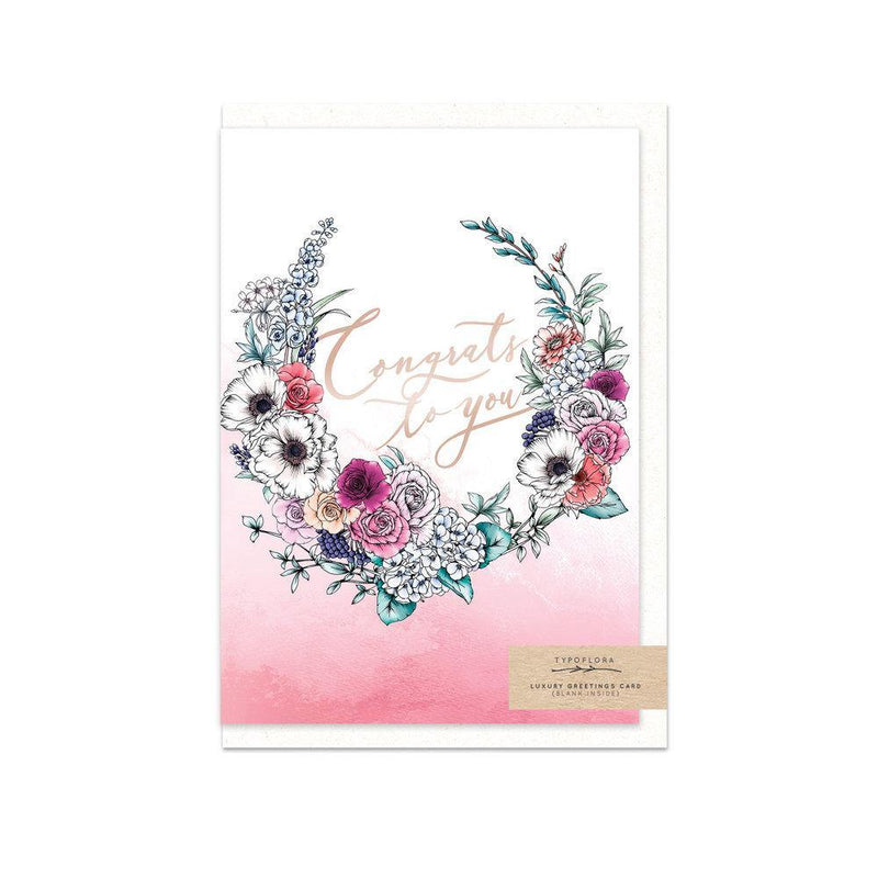 Congrats To You Floral Card - SpectrumStore SG