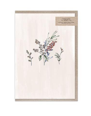 Cream Botanical Notecard - SpectrumStore SG