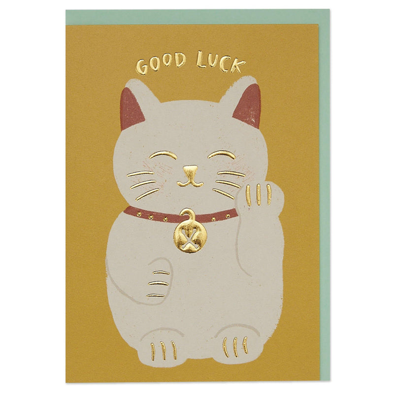 Cute Lucky Cat 'Good Luck' Card - SpectrumStore SG