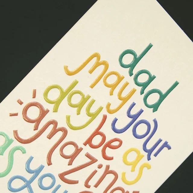 ‘Dad May Your Day Be As Amazing As You Are’ Typographic Card - SpectrumStore SG