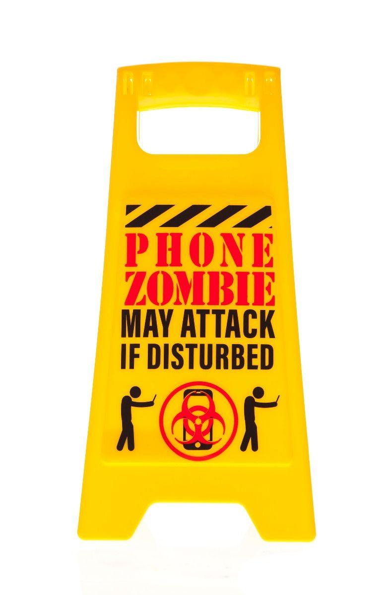 Desk Warning Sign - Phone Zombie - SpectrumStore SG