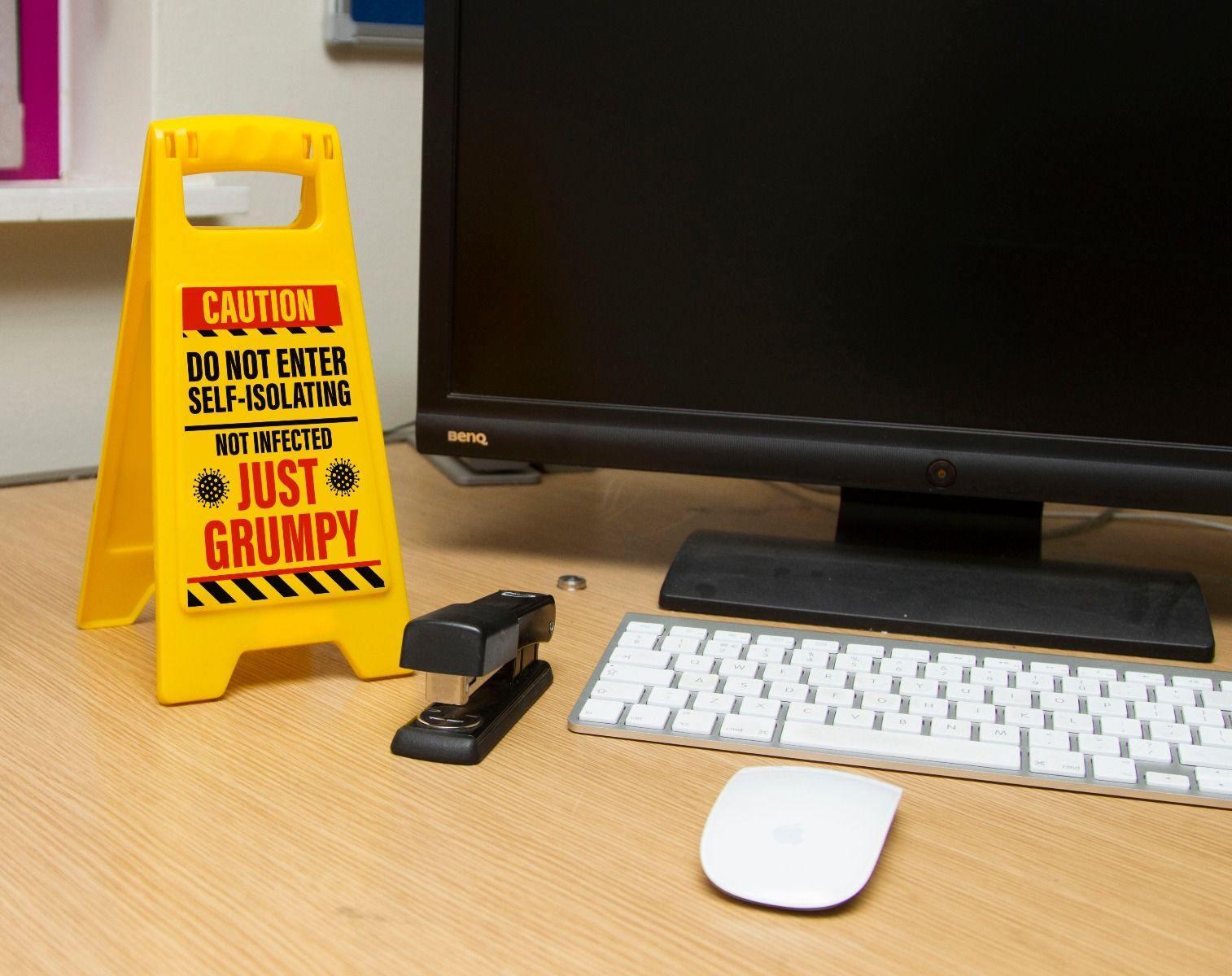Desk Warning Sign - Self-Isolating | Spectrum Store: Family Lifestyle Store