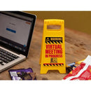 Desk Warning Sign - Virtual Meeting - SpectrumStore SG