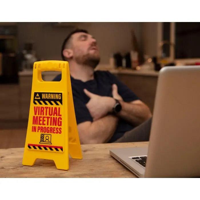 Desk Warning Sign - Virtual Meeting - SpectrumStore SG
