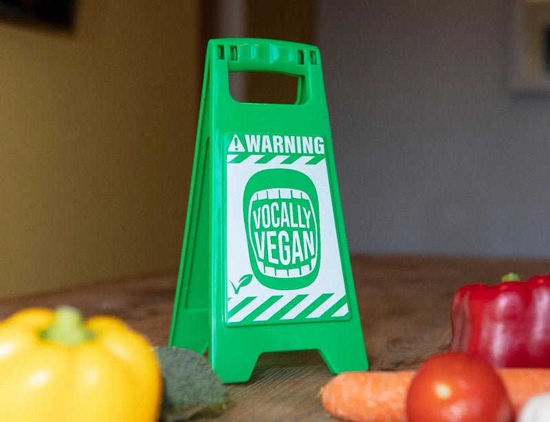 Desk Warning Sign - Vocally Vegan - SpectrumStore SG