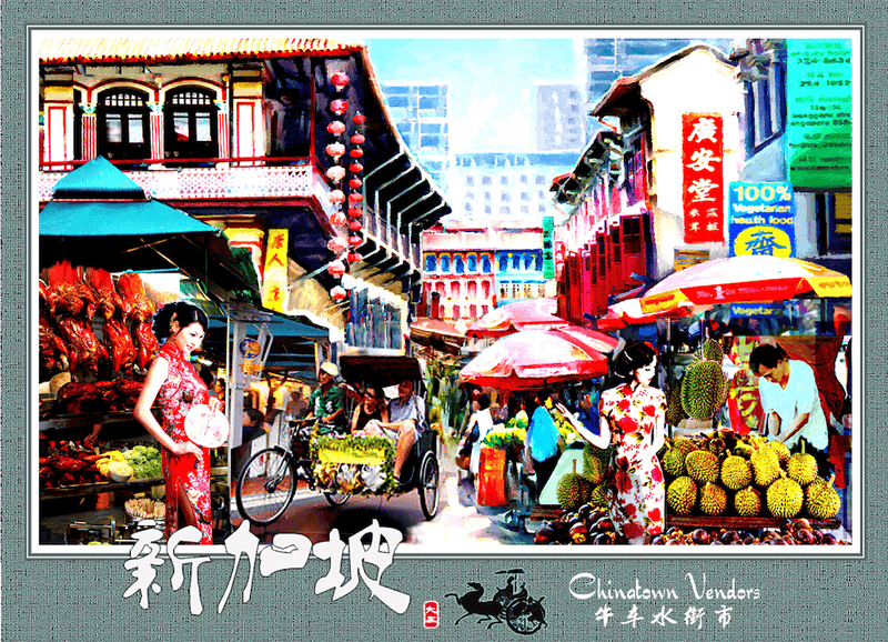 DK Studio Post Card - Chinatown Vendors - SpectrumStore SG