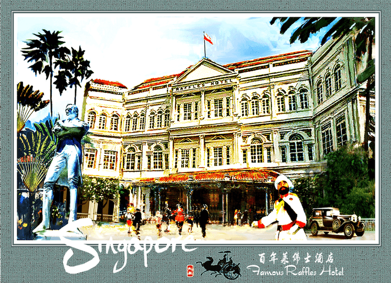 DK Studio Post Card - Raffles Hotel - SpectrumStore SG