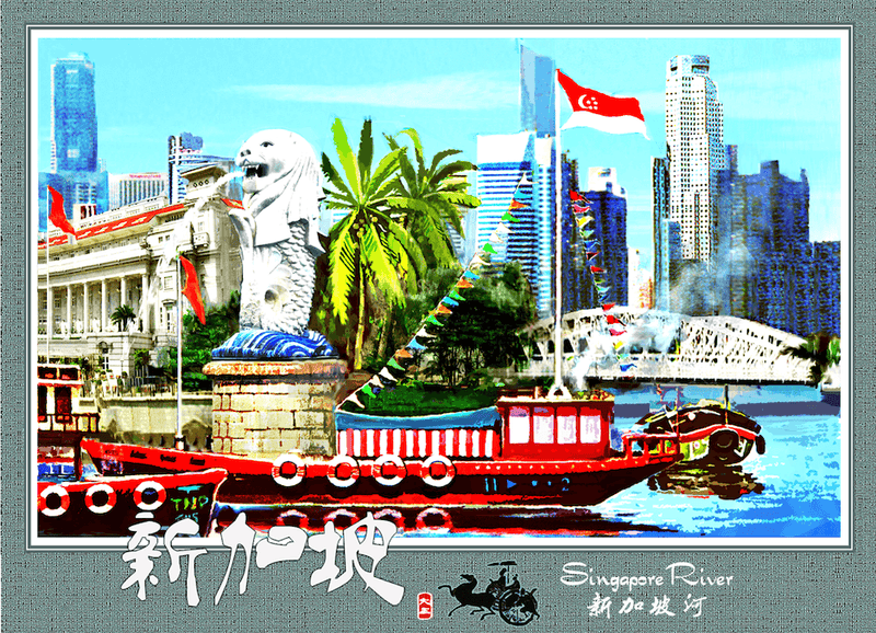 DK Studio Post Card - Singapore River - SpectrumStore SG