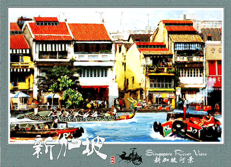 DK Studio Post Card - Singapore River View - SpectrumStore SG