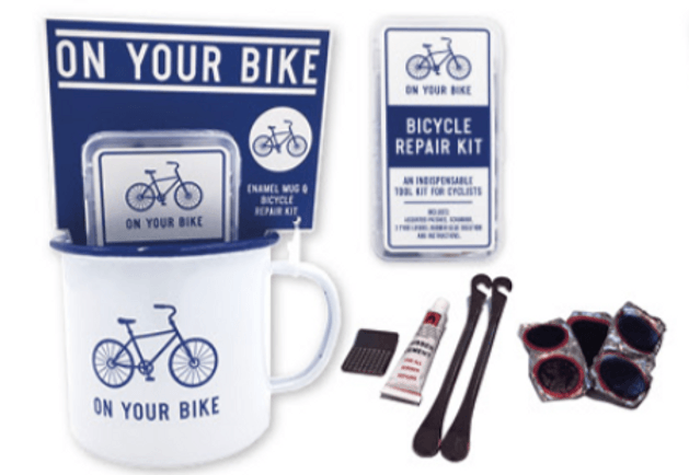 Enamel Mug and Bicycle Repair Gift Set - SpectrumStore SG