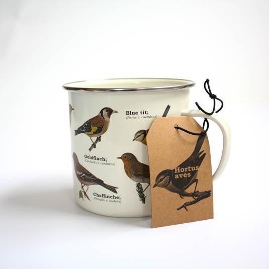 Enamel Mug: Garden birds - SpectrumStore SG