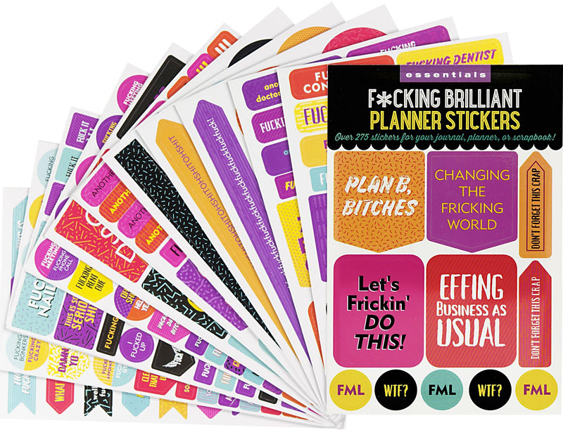 Essentials Planner Stickers - F*cking Brilliant - SpectrumStore SG