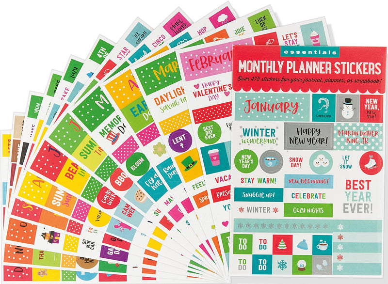 Essentials Planner Stickers - Month By Month - SpectrumStore SG