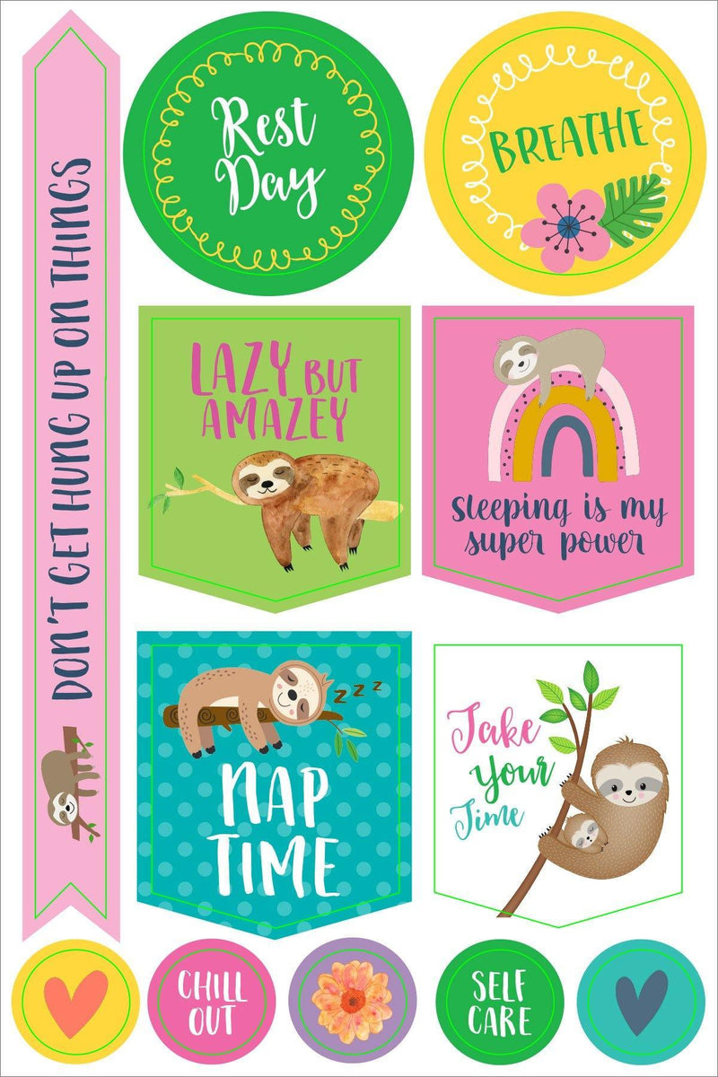 Essentials Planner Stickers - Sloth - SpectrumStore SG