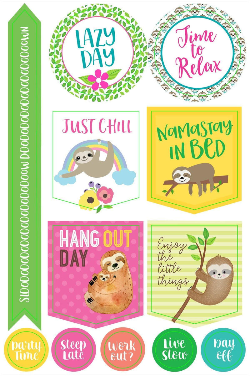 Essentials Planner Stickers - Sloth - SpectrumStore SG