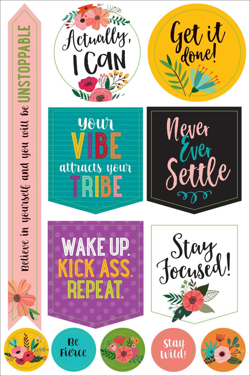 Essentials Planner Stickers - Wake Up, Kick Ass, Repeat - SpectrumStore SG