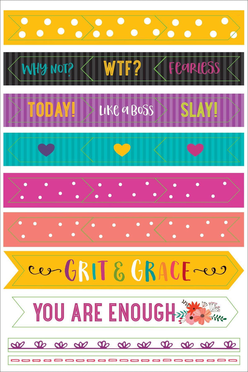 Essentials Planner Stickers - Wake Up, Kick Ass, Repeat - SpectrumStore SG
