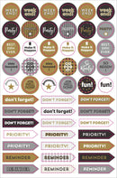 Essentials Weekly Planner Stickers - Black & Gold - SpectrumStore SG