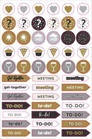 Essentials Weekly Planner Stickers - Black & Gold - SpectrumStore SG