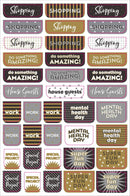 Essentials Weekly Planner Stickers - Black & Gold - SpectrumStore SG