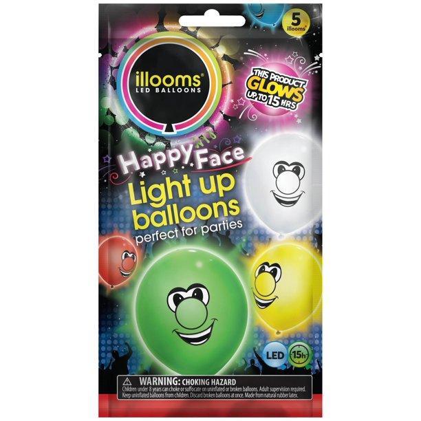 Faces Light Up Balloons - 5 Pack - SpectrumStore SG