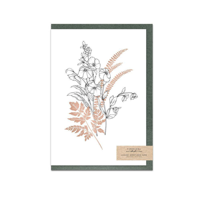 Ferns Enchanted Garden Foiled Notecard - SpectrumStore SG