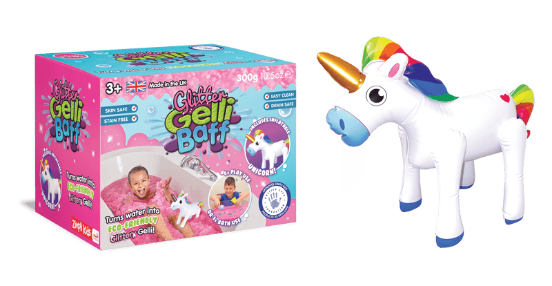 Gelli Baff Glitter: Inflatable Unicorn - Pink - SpectrumStore SG