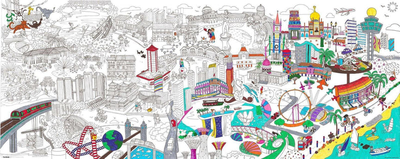 Giant Colouring Poster Of Singapore - SpectrumStore SG