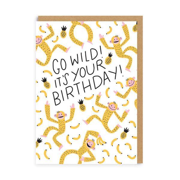 Go Wild Birthday Monkey Greeting Card - SpectrumStore SG