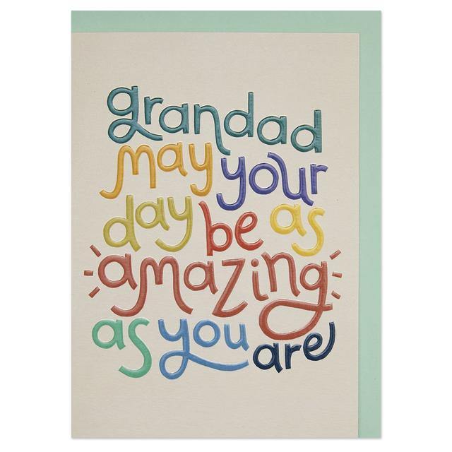 ‘Grandad May Your Day Be As Amazing As You Are’ Typographic Card - SpectrumStore SG