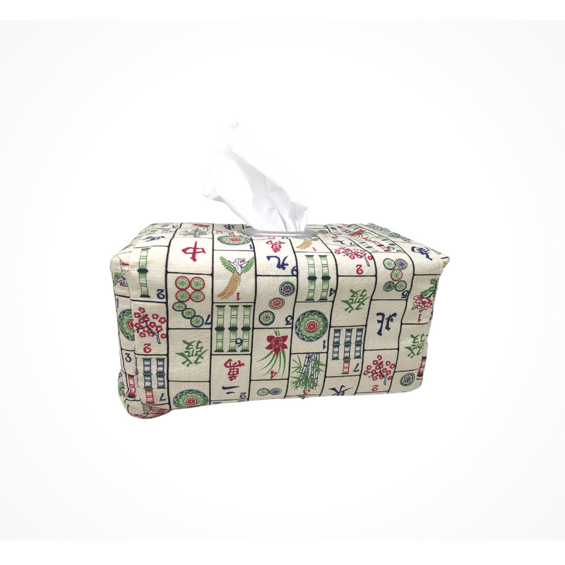 Handmade Mahjong Fabric Tissue Box Cover - SpectrumStore SG