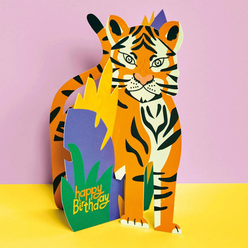 'Happy Birthday' 3D Fold-out Tiger Birthday Card - SpectrumStore SG