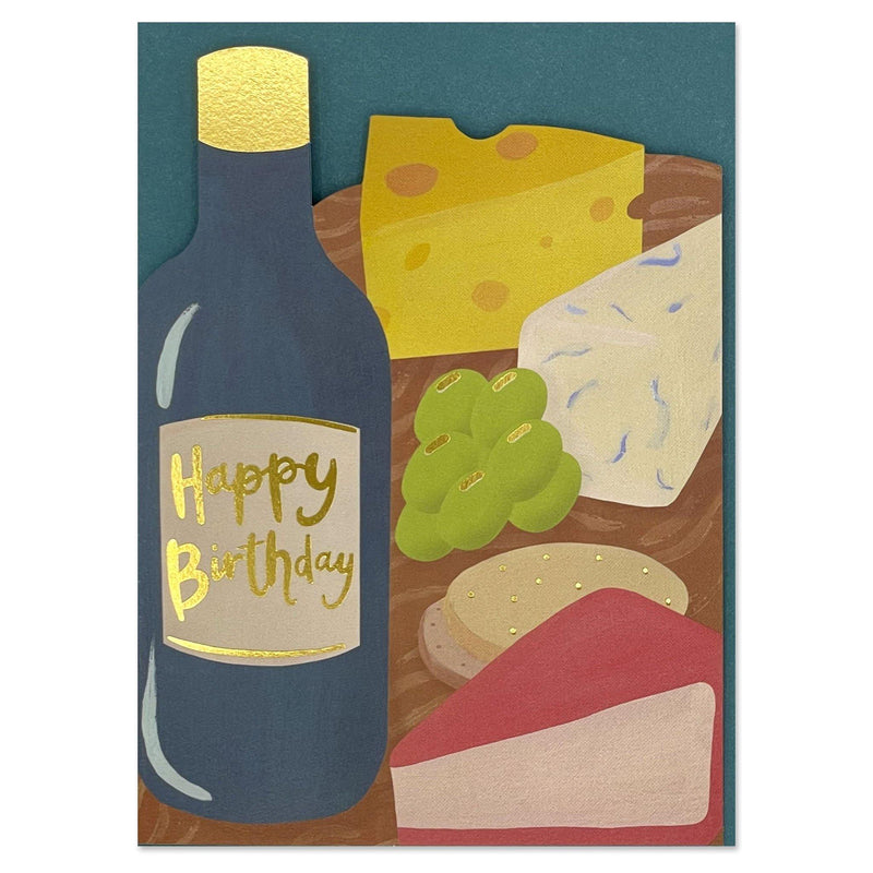 'Happy Birthday' Cheese and Wine Birthday Card - SpectrumStore SG