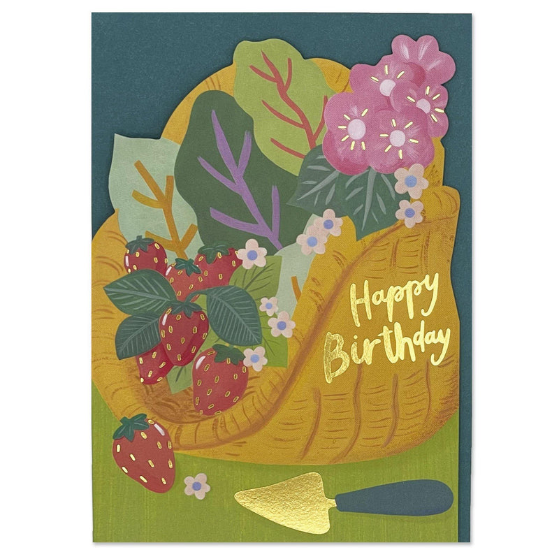 Happy Birthday Gardener's Trug Birthday Card - SpectrumStore SG
