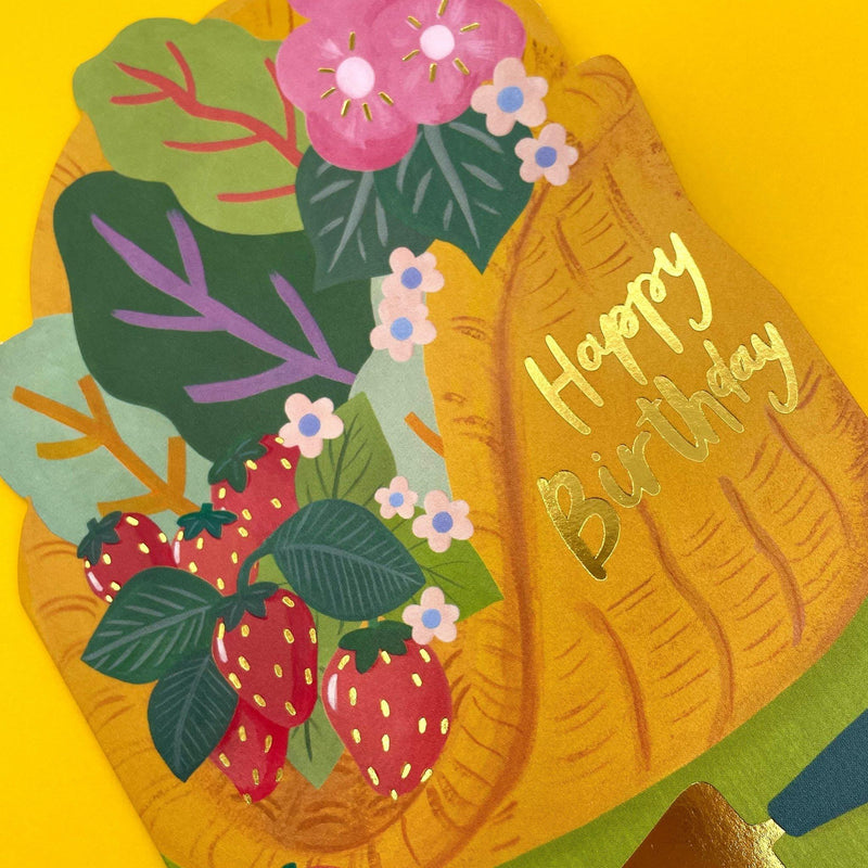 Happy Birthday Gardener's Trug Birthday Card - SpectrumStore SG