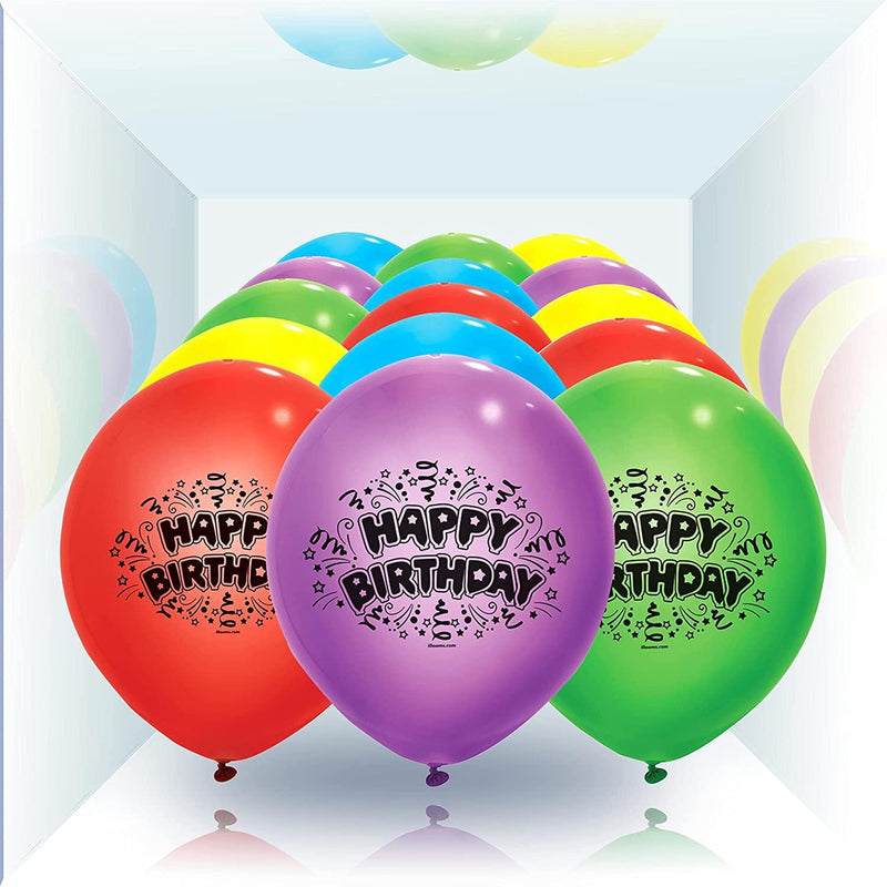 Happy Birthday Light Up Balloons - 15 Pack - SpectrumStore SG