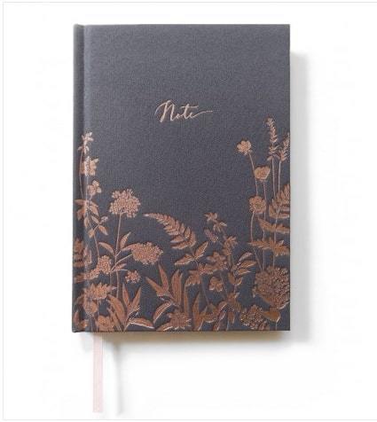 Hardcover Notebook A5 Charcoal Wildflowers Notebook - SpectrumStore SG