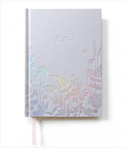 Hardcover Notebook A5 Light Grey Wildflowers Notebook - SpectrumStore SG