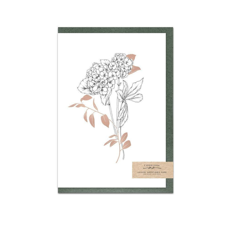Hydrangeas Enchanted Garden Foiled Notecard - SpectrumStore SG