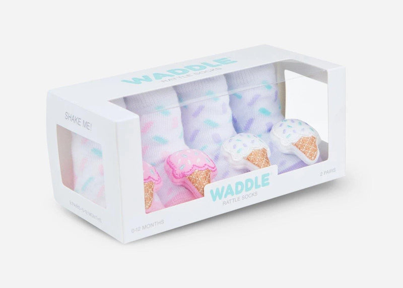 Ice Cream Rattle Socks (2 Pack/ 0-12 Mo) - SpectrumStore SG