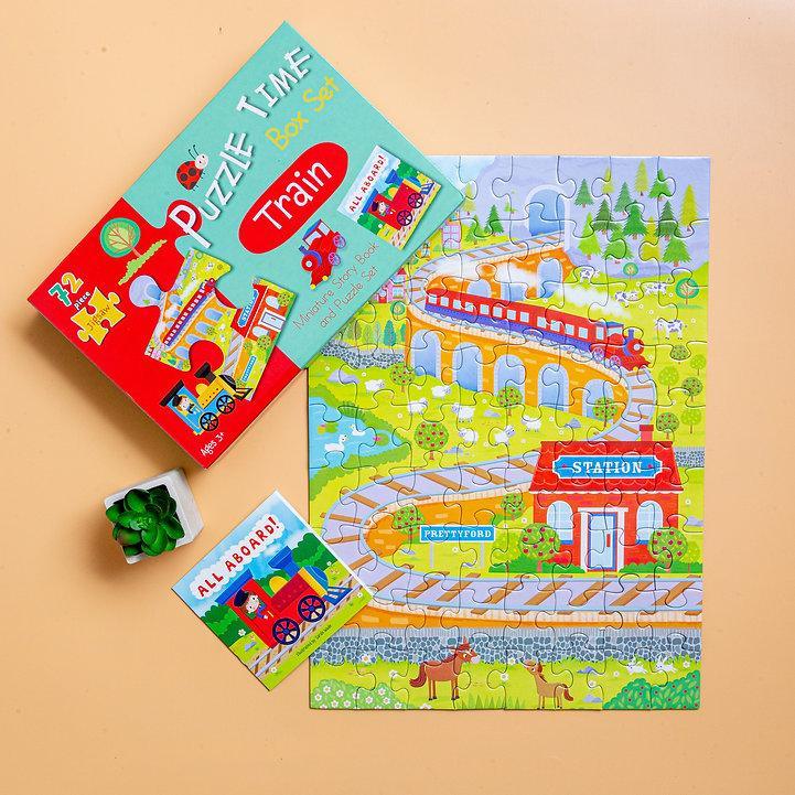 Jigsaw & Book Set - Train - SpectrumStore SG