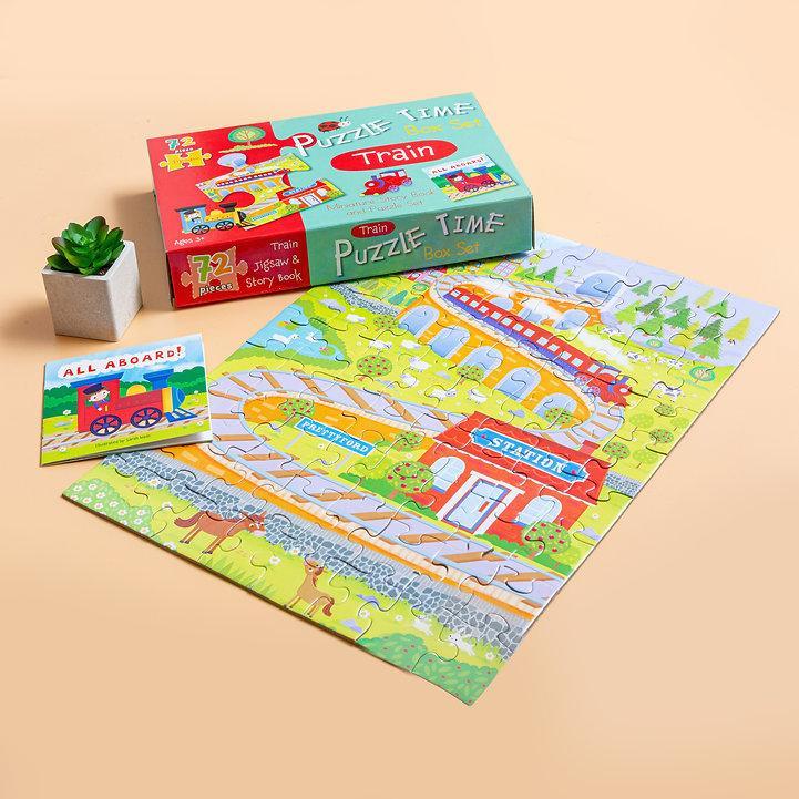 Jigsaw & Book Set - Train - SpectrumStore SG