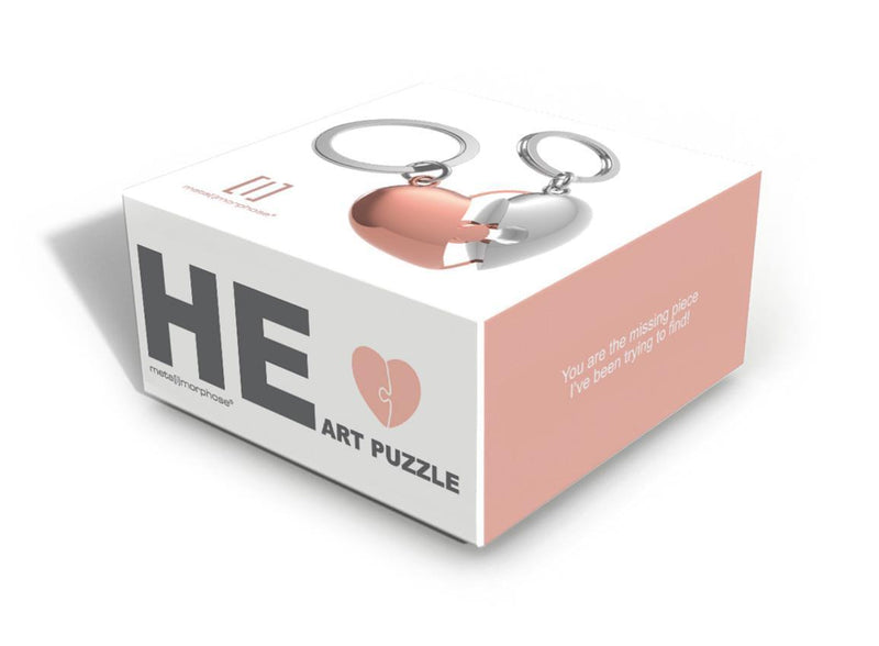 Keyring Puzzle Heart Rose Gold & Silver - SpectrumStore SG