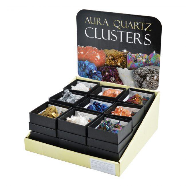 Large Aura Quartz Cluster In Gift Box - SpectrumStore SG