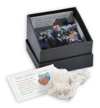 Large Aura Quartz Cluster In Gift Box - SpectrumStore SG