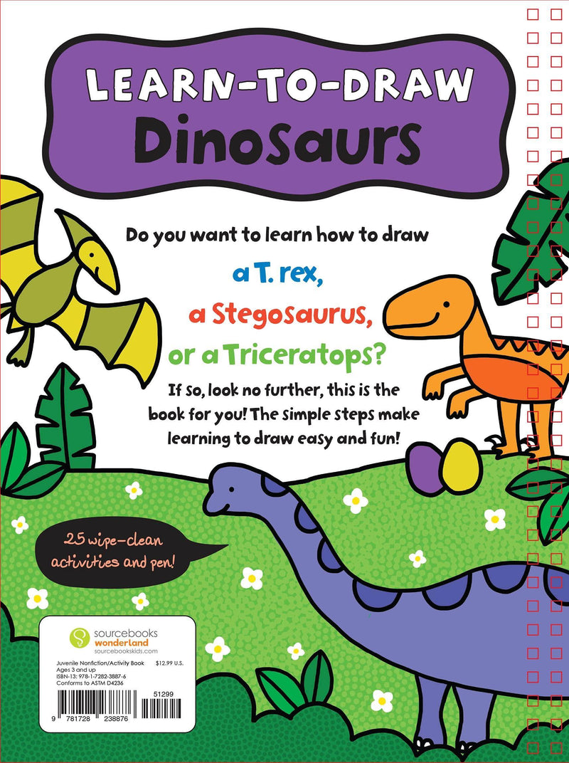 Learn to Draw Dinosaurs - Wipe Clean Book - SpectrumStore SG