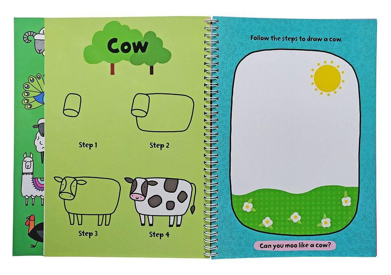 Learn to Draw Farm Animals - Wipe Clean Book - SpectrumStore SG