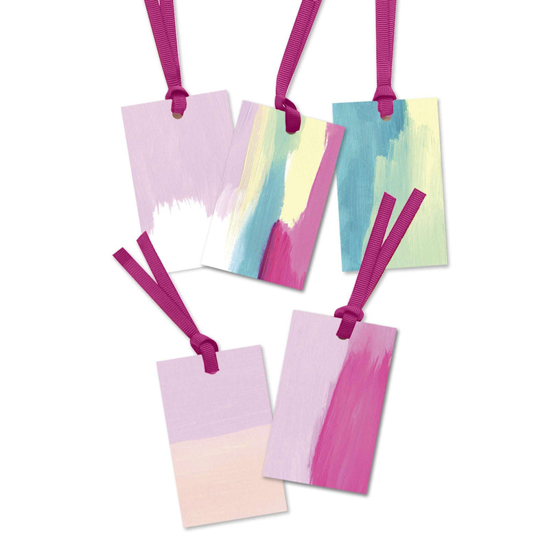 Light Abstract Painterly Gift Tags With Ribbon - SpectrumStore SG