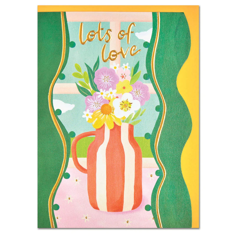 'Lots Of Love' Card with Cute Window Scene - SpectrumStore SG