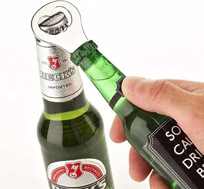 Magnetic Beer Bottle Shaped Bottle Opener - Sod Calm, Drink Beer - SpectrumStore SG